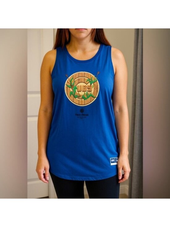 MLB Tops - NWT MLB Chicago Cubs Women's Blue Field of Dreams Game Tank Tee Top Size XL